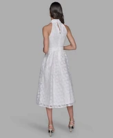 Karl Lagerfeld Paris Women's Organza Burnout Midi Dress