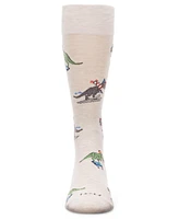 MeMoi Men's Skiing and Skating Dinosaurs Novelty Crew Socks