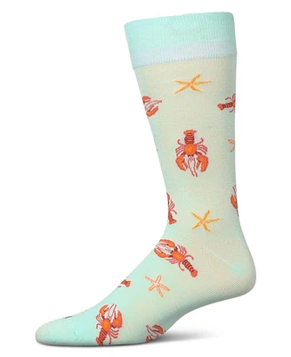 MeMoi Men's Lobster Rayon Crew Socks