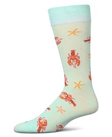MeMoi Men's Lobster Rayon Crew Socks