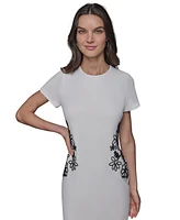 Karl Lagerfeld Paris Women's Soutache Short-Sleeve Sheath Dress