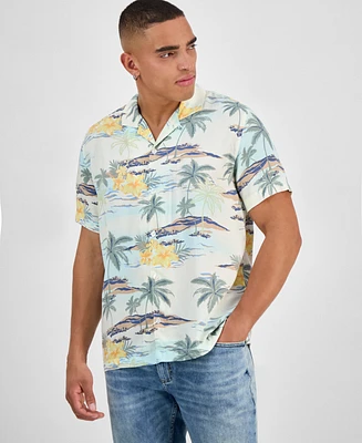 Sun + Stone Men's Laird Tropical Shirt, Exclusively at Macy's