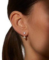 Eliot Danori Silver-Tone Imitation Pearl & Cubic Zirconia Maisie Front & Back Earrings, Exclusively at Macy's