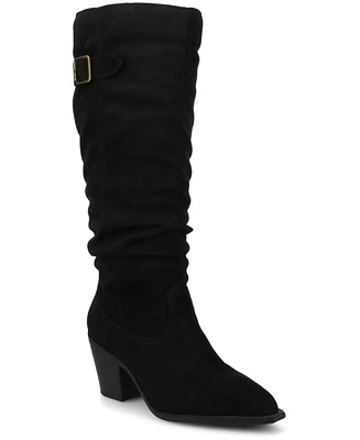 Journee Collection Women's Kaleah Pointed Toe Comfort Slouchy Boots
