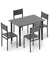 Industrial 5-Piece Dining Set – Rustic Table and 4 Chairs for Kitchen or Dining Room