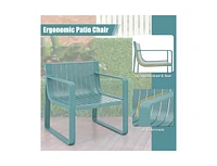 Patio Chairs Set of 2 with Curved Backrests and Seats