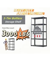 5 Tier Heavy Duty Metal Storage Shelves,Easy to Assemble,Adjustable