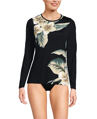 Lands' End Women's Long SunShade Upf 50 Sleeve Relaxed Rash Guard