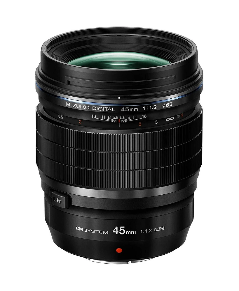 Om System M.Zuiko Digital Ed 45mm f/1.2 Pro Lens for Micro Four Thirds, Black