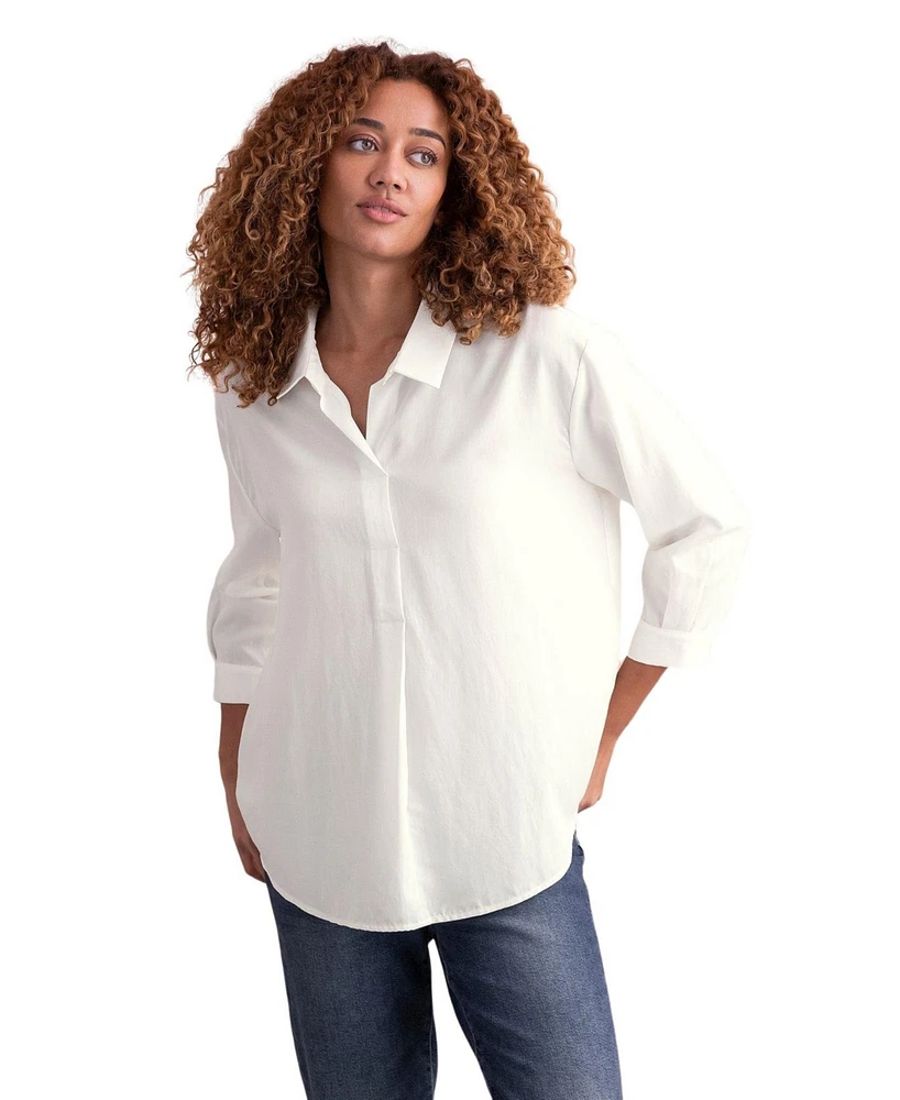 Celtic & Co. Women's Linen Blend Relaxed Shirt