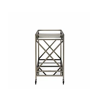 Multi-Function Metal Serving Cart – Rolling Bar Cart with Ample Storage