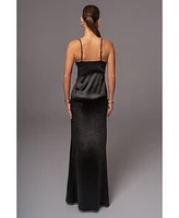 Jluxlabel Women's Surreal Satin Maxi Dress