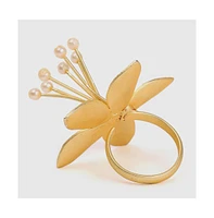 Sohi Women's Hibiscus Statement Ring