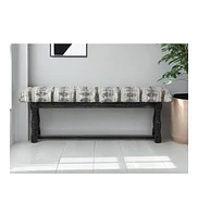 Upholstered Faux Leather Bench for Entryway Bedroom or Living Room