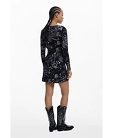 Desigual Women's Short dress with square neckline