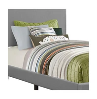 Solid Wood Twin Upholstered Faux Leather Bed Frame