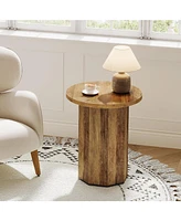 Tribesigns Round End Table for Living Room, Industrial Circle Side Table, Narrow Nightstand for Small Spaces, Living Room, Bedroom