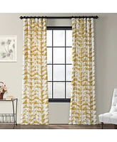 Half Price Drapes Triad Gold Geometric Printed Cotton Room Darkening Curtain