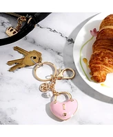 Juicy Couture Heart Lock Keychain – Chic Pink & Gold Fashion Accessory