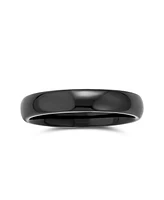Bling Jewelry Basic Plain Simple Dome Classic Black Rose Gold Plated Titanium Band Ring Comfort Fit