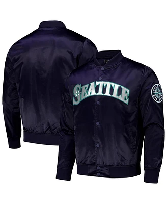 Pro Standard Men's Navy Seattle Mariners Wordmark Satin Full-Snap Jacket