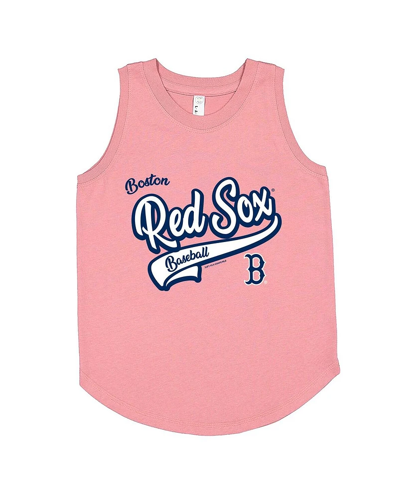 Soft As A Grape Big Girls Pink Boston Red Sox Tank Top