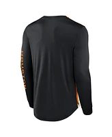 Fanatics Men's Black/Orange Houston Dynamo Fc Striker Long Sleeve T-Shirt
