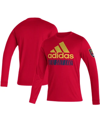 Adidas Men's Red Real Salt Lake Vintage Performance Long Sleeve T-Shirt
