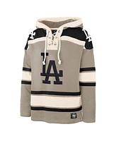 '47 Brand Men's Khaki Los Angeles Dodgers Superior Lacer Pullover Hoodie