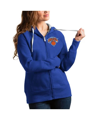 Antigua Women's Royal New York Knicks Victory Full-Zip Hoodie
