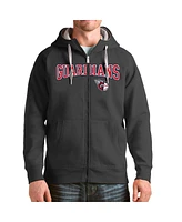 Antigua Men's Charcoal Cleveland Guardians Wordmark Victory Full-Zip Hoodie