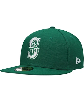 New Era Men's Kelly Green Seattle Mariners White Logo 59FIFTY Fitted Hat