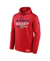 Fanatics Men's Red Florida Panthers Authentic Pro Pullover Hoodie