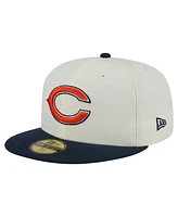 New Era Men's White/Navy Chicago Bears Main 59FIFTY Fitted Hat