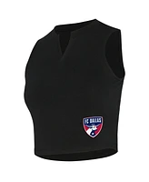 Concepts Sport Women's Black Fc Dallas Market Cropped Tri-Blend Tank Top