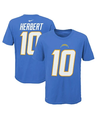Nike Big Boys and Girls Justin Herbert Powder Blue Los Angeles Chargers Team Pride Player Name Number T-Shirt