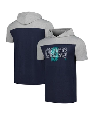 New Era Men's Navy Seattle Mariners Active Brushed Hoodie T-Shirt