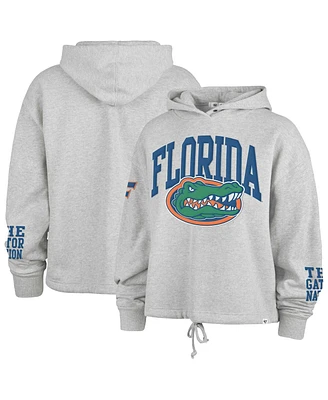 '47 Brand Women's Heather Gray Florida Gators High Hopes Long Sleeve Cropped Hoodie