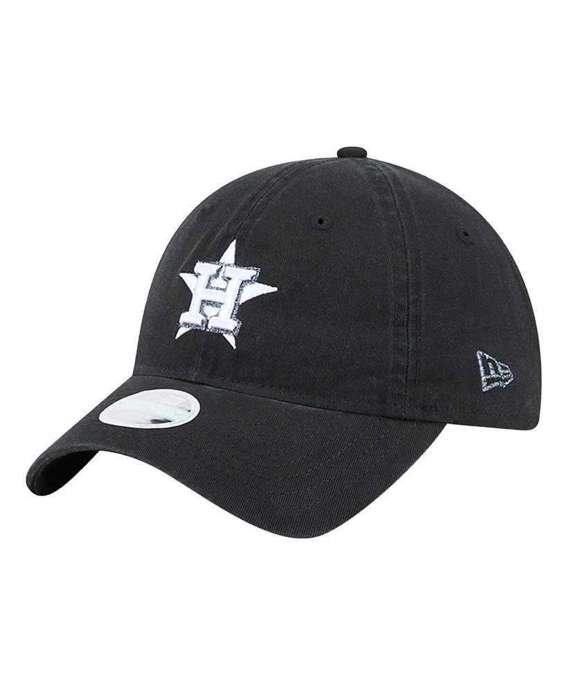 New Era Women's Black Houston Astros Glitz 9TWENTY Adjustable Hat