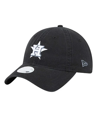 New Era Women's Black Houston Astros Glitz 9TWENTY Adjustable Hat