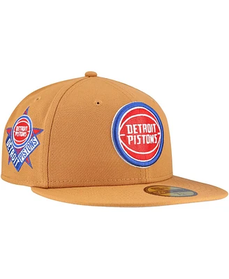 New Era Men's Tan Detroit Pistons Color Pack 59FIFTY Fitted Hat