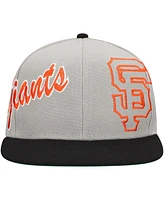 Mitchell & Ness Men's Gray San Francisco Giants Knock Out Panel Snapback Hat