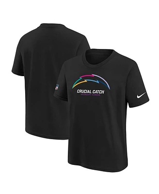 Nike Big Boys and Girls Black Los Angeles Chargers 2024 Nfl Crucial Catch T-Shirt