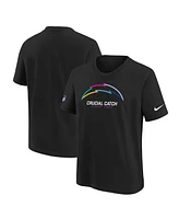 Nike Big Boys and Girls Black Los Angeles Chargers 2024 Nfl Crucial Catch T-Shirt