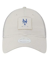 New Era Women's Light Beige New York Mets Square Stitch 9TWENTY Adjustable Hat