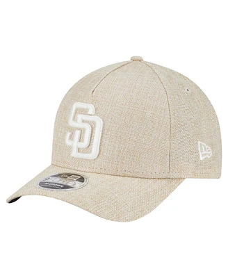 New Era Men's Beige San Diego Padres Cotton Weave M-Crown A-Frame 9FORTY Adjustable Hat