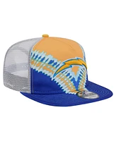 New Era Men's Gold/Blue Los Angeles Chargers Throwback Dye Golfer Snapback Hat