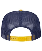 New Era Men's White/Gold Milwaukee Brewers Retro Script Trucker 9FIFTY Snapback Hat