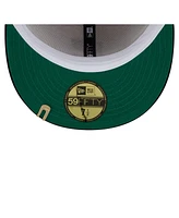 New Era Men's Cream/Navy Cleveland Guardians Two-Tone Corduroy 59FIFTY Fitted Hat