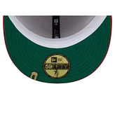 New Era Men's Cream/Red Los Angeles Angels Two-Tone Corduroy 59FIFTY Fitted Hat
